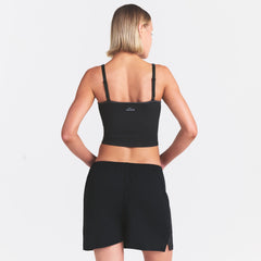 NikeSKIMS RIBBED SEAMLESS CAMI | OBSIDIAN & LAYS FLAT ON A WHITE BACKGROUND | FLT