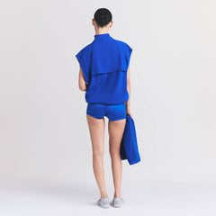 NikeSKIMS STRETCH NYLON OVERSIZED VEST | COBALT ON A MODEL FRONT VIEW| FOCUS: 0.0, 1.0, 0.9 @ | FOCUS: 0.0, 1.0, 0.9