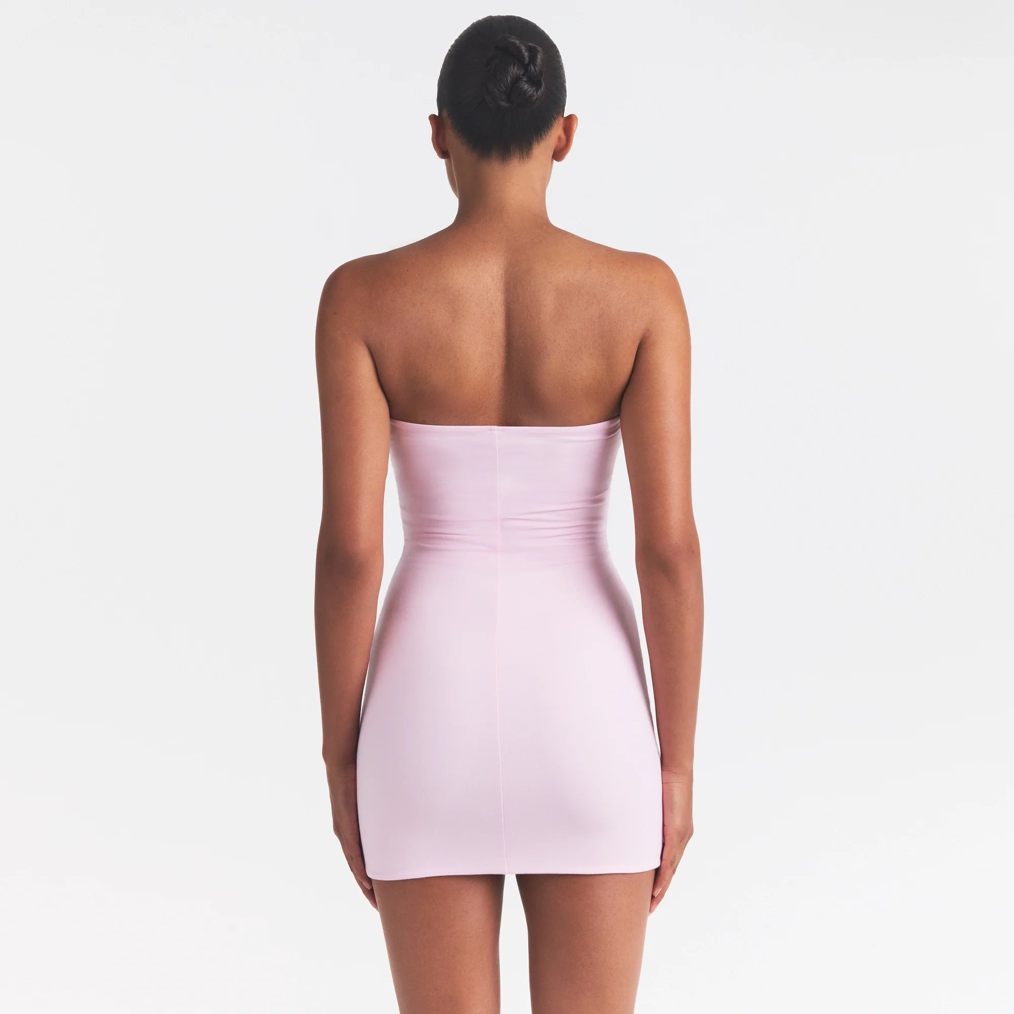COTTON JERSEY MINI TUBE DRESS | CHERRY BLOSSOM ON A MODEL SIDE VIEW @ | FOCUS: 0.0, 1.0, 0.9