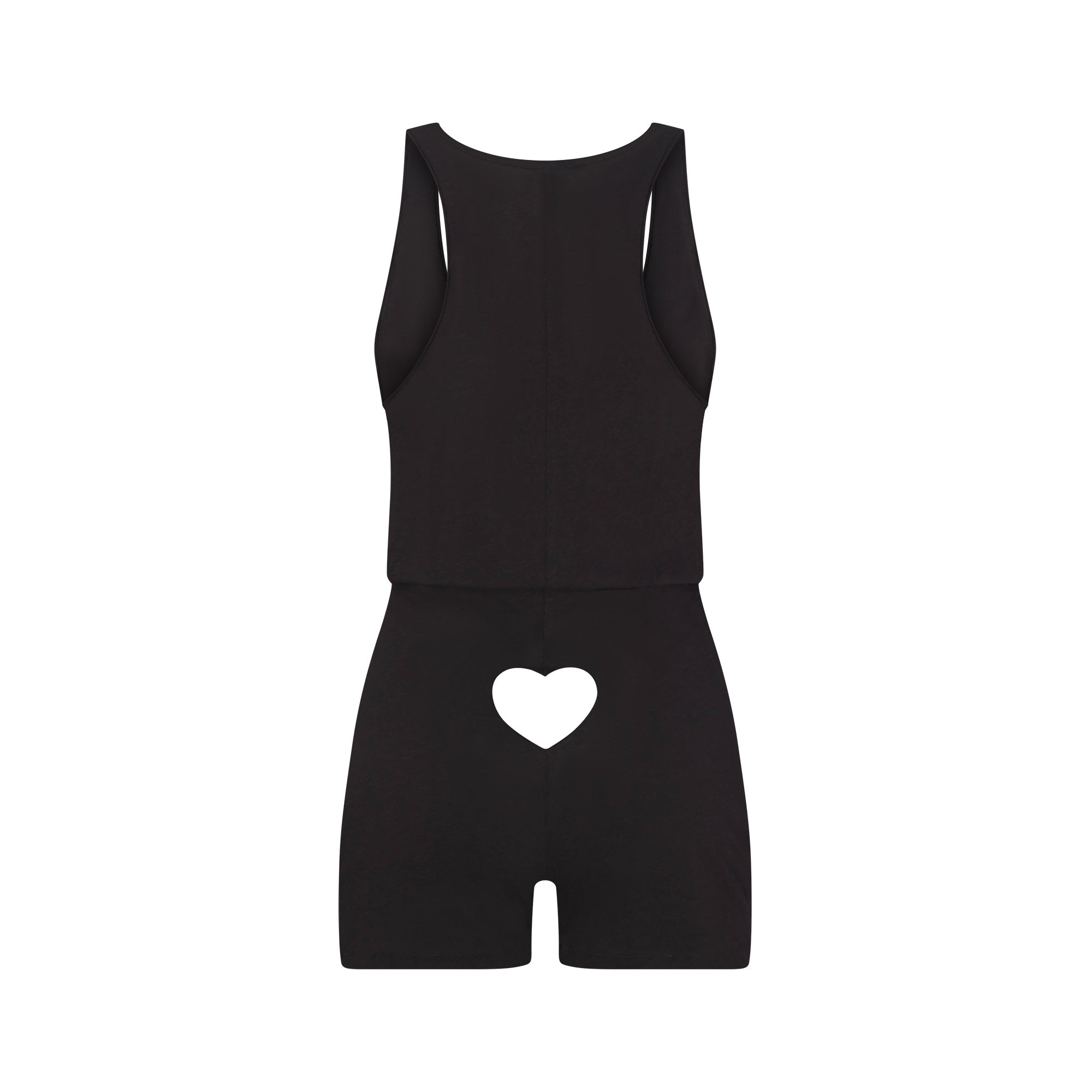 WORN IN JERSEY HEART ONESIE | WASHED ONYX FLAT ON A WHITE BACKGROUND