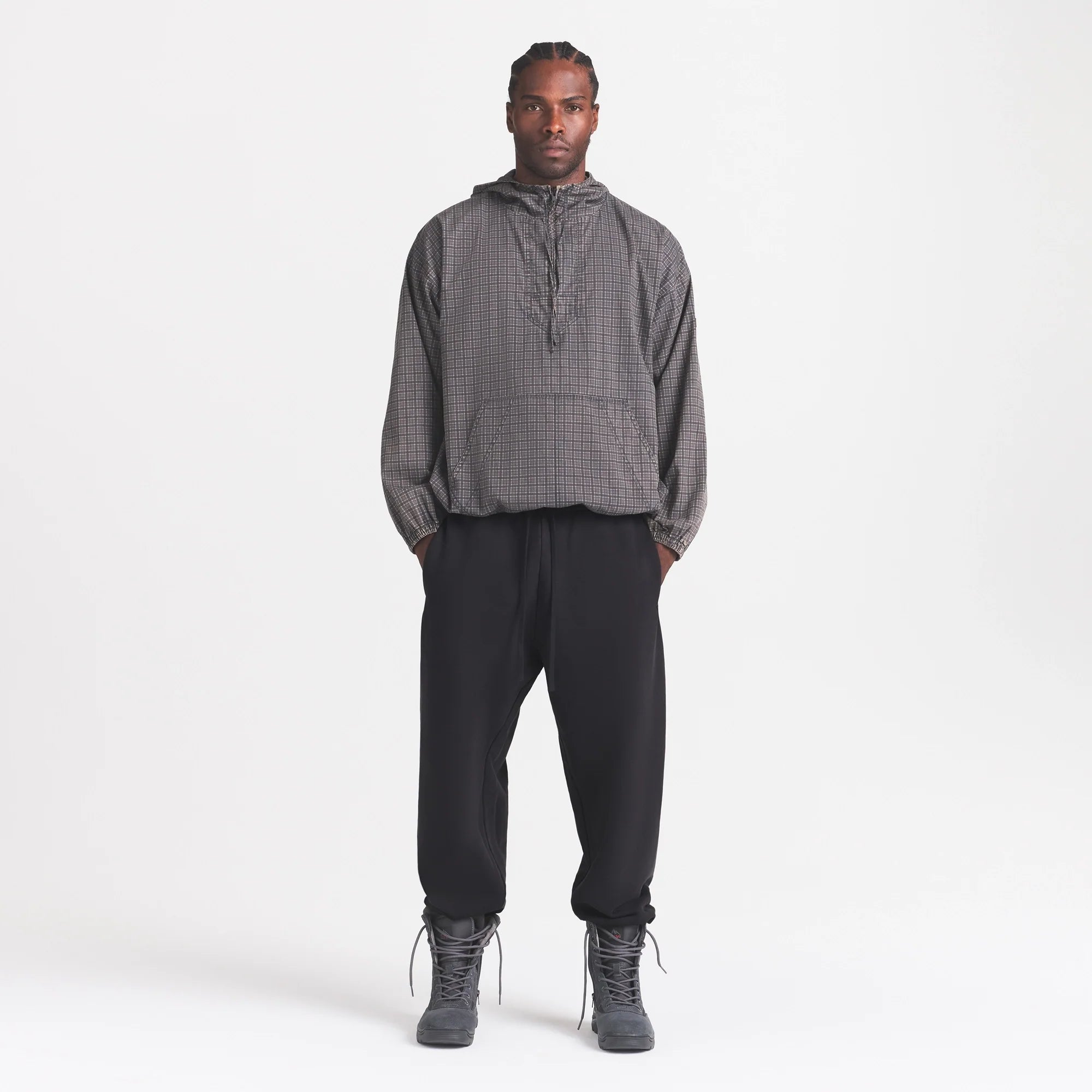 WOVEN MENS ANORAK  | ASH CHECK ON A MODEL FRONT VIEW @ | FOCUS: 0.0, 1.0, 0.9