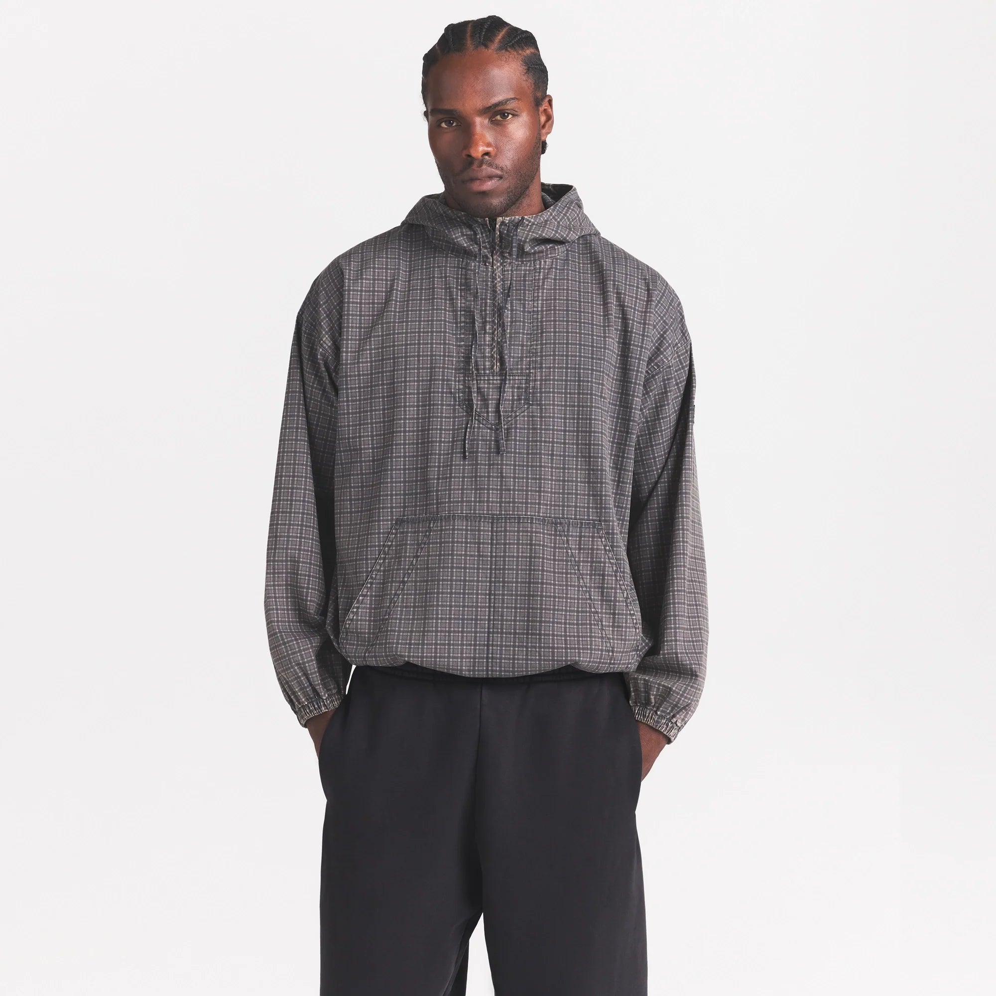 WOVEN MENS ANORAK  | ASH CHECK ON A MODEL SIDE VIEW @ | FOCUS: 0.0, 1.0, 0.9