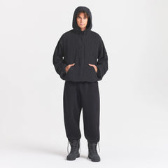 WOVEN MENS ANORAK | ONYX ON A MODEL FRONT VIEW @ | FOCUS: 0.0, 1.0, 0.9