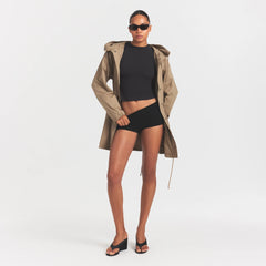 WOVEN COTTON OVERSIZED ANORAK | DESERT ON A MODEL FRONT VIEW @ | FOCUS: 0.0, 1.0, 0.9