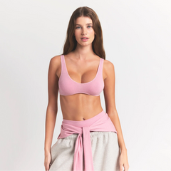 WOOL RIB BRALETTE | HALITE ON A MODEL FRONT VIEW S | FOCUS: 0.0, 1.0, 0.9