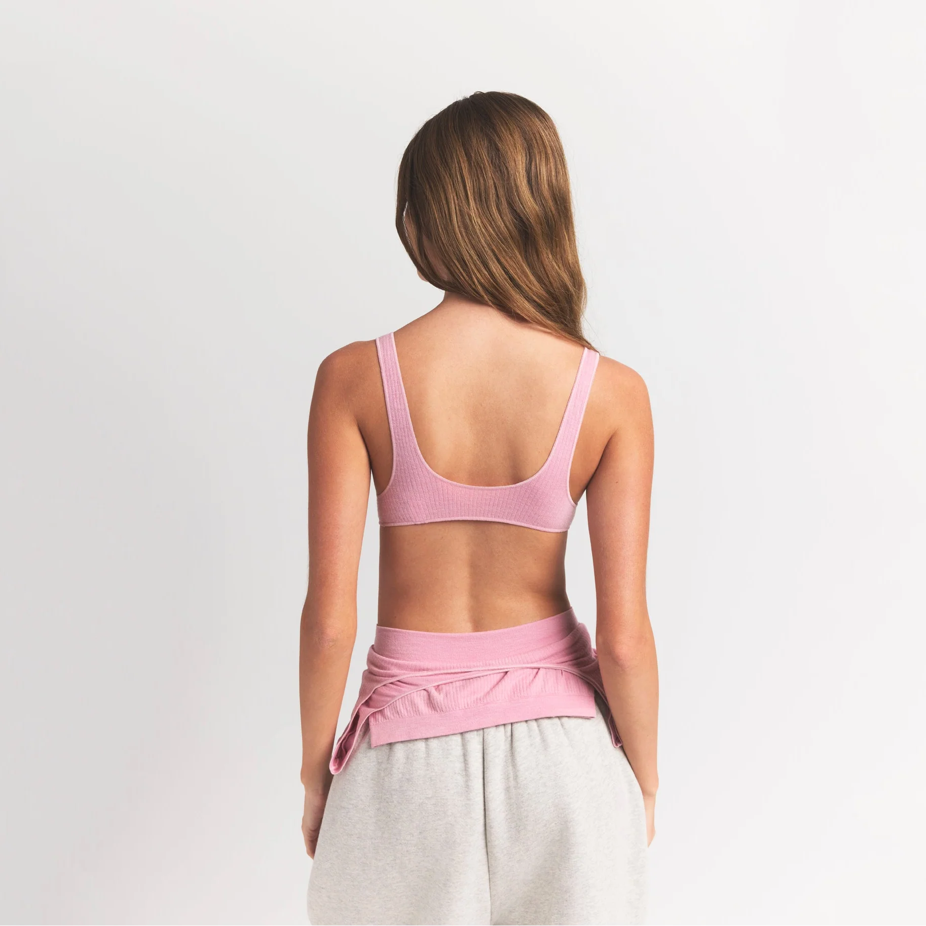 WOOL RIB BRALETTE | HALITE ON A MODEL FRONT VIEW S | FOCUS: 0.0, 1.0, 0.9