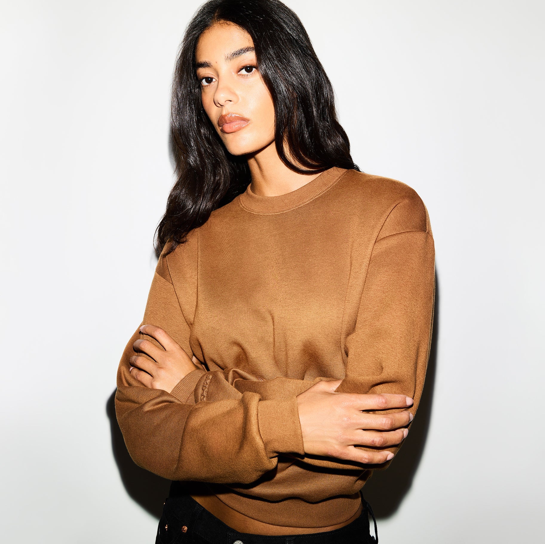  COTTON FLEECE CLASSIC CREWNECK | BISON @ | FOCUS: 0.0, 1.0, 0.9