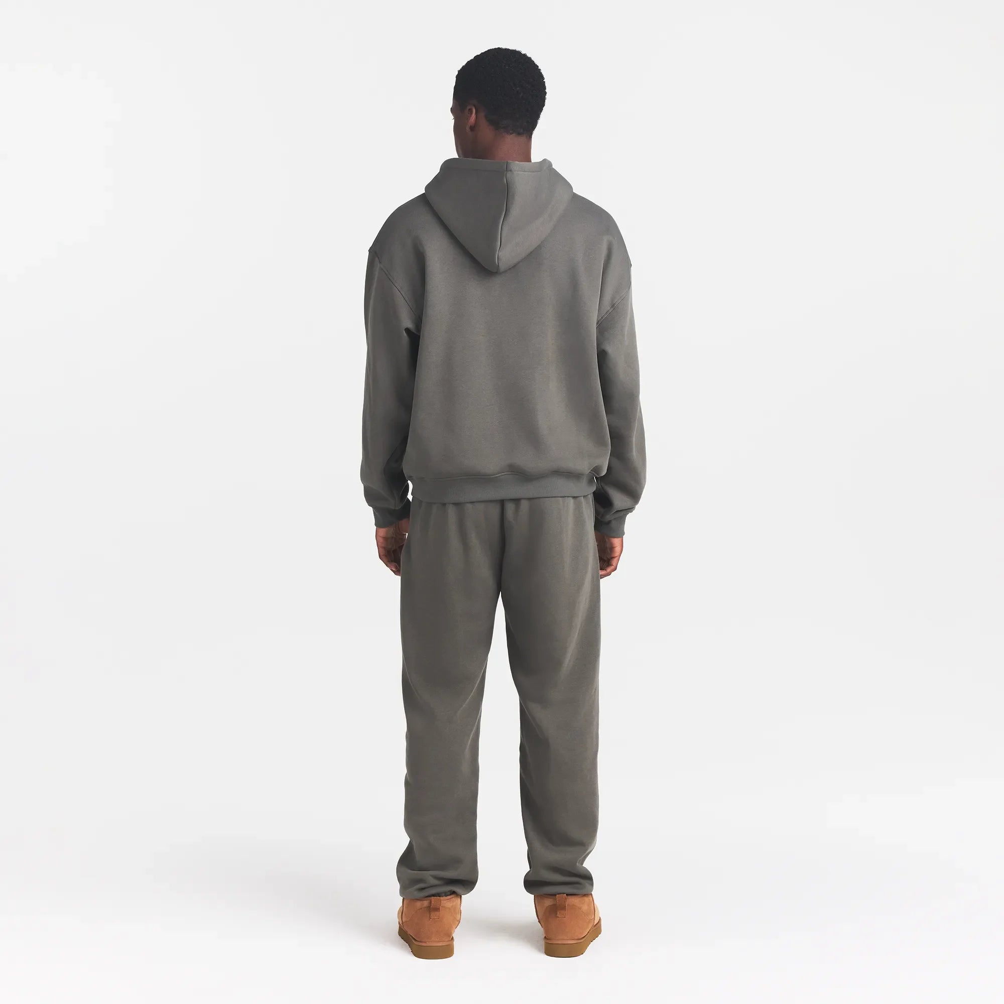 FLEECE LOUNGE MENS RELAXED HOODIE | JUNGLE ON A MODEL BACK VIEW @ | FOCUS: 0.0, 1.0, 0.9