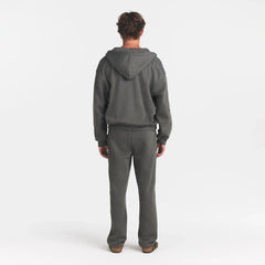 FLEECE LOUNGE MENS RELAXED ZIP UP HOODIE | JUNGLE ON A MODEL BACK VIEW @ | FOCUS: 0.0, 1.0, 0.9