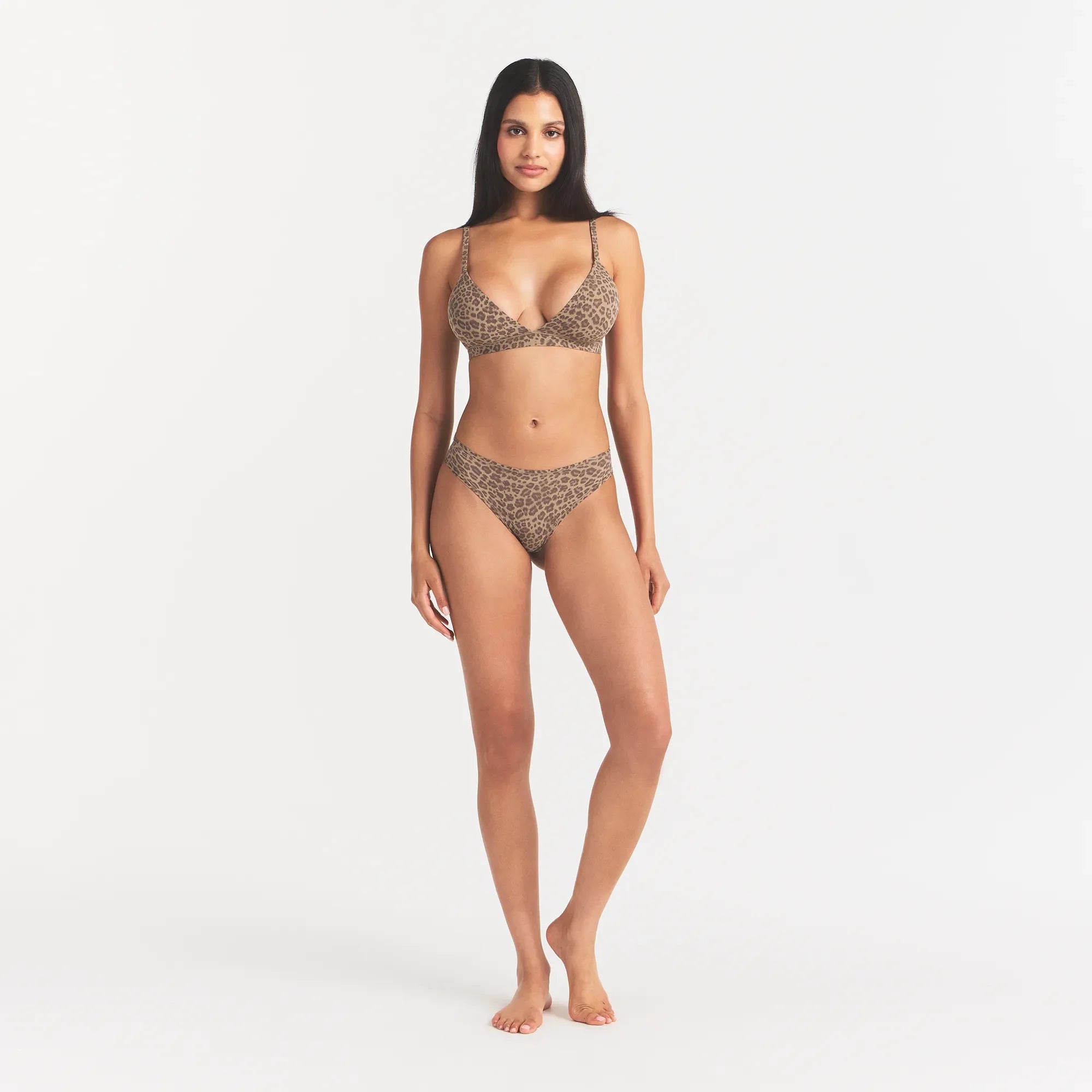 FITS EVERYBODY CHEEKY BRIEF | DESERT LEOPARD INK PRINT ON A MODEL FRONT VIEW @ | FOCUS: 0.0, 1.0, 0.9