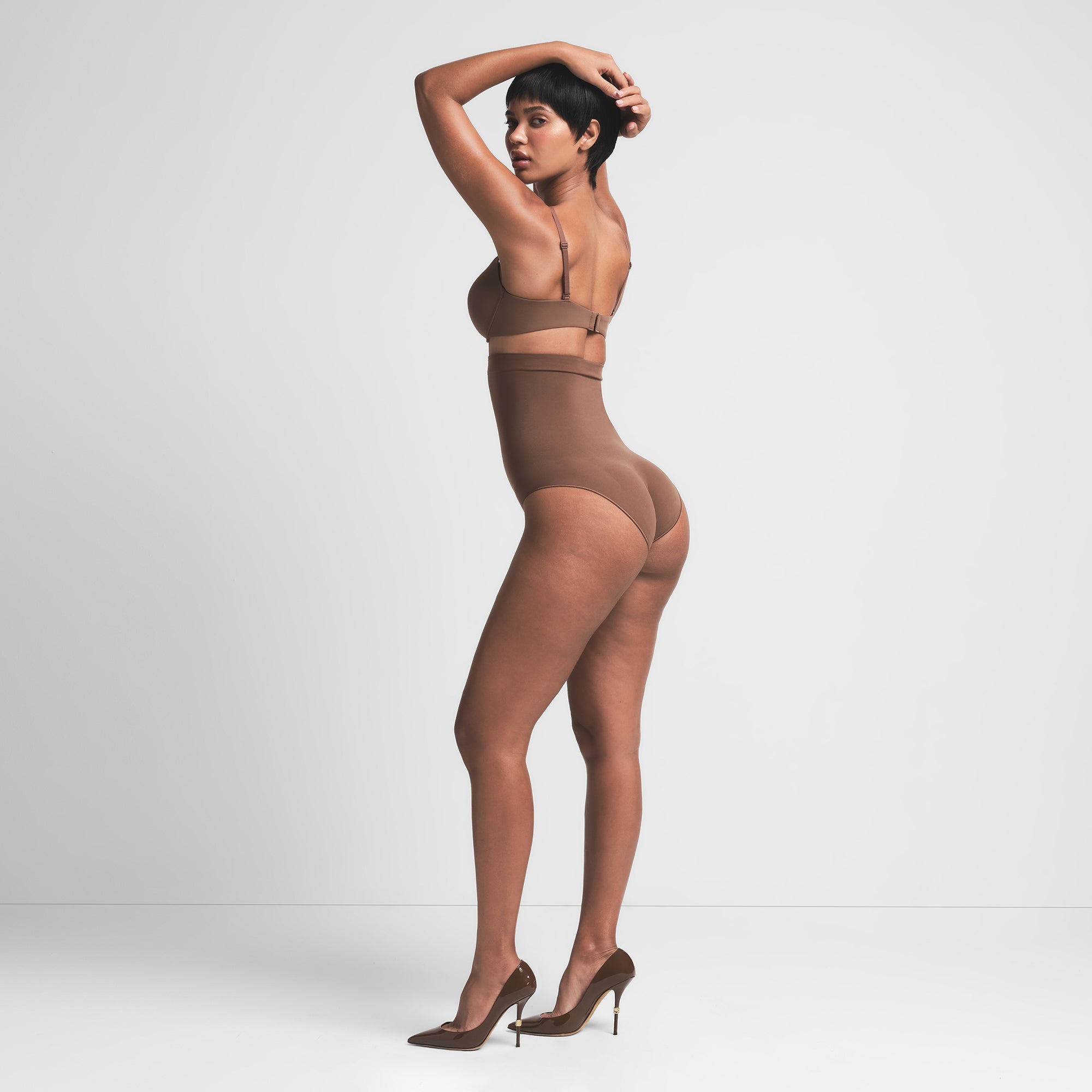 SEAMLESS SCULPT HIGH-WAISTED BRIEF | JASPER ON A MODEL BACK VIEW