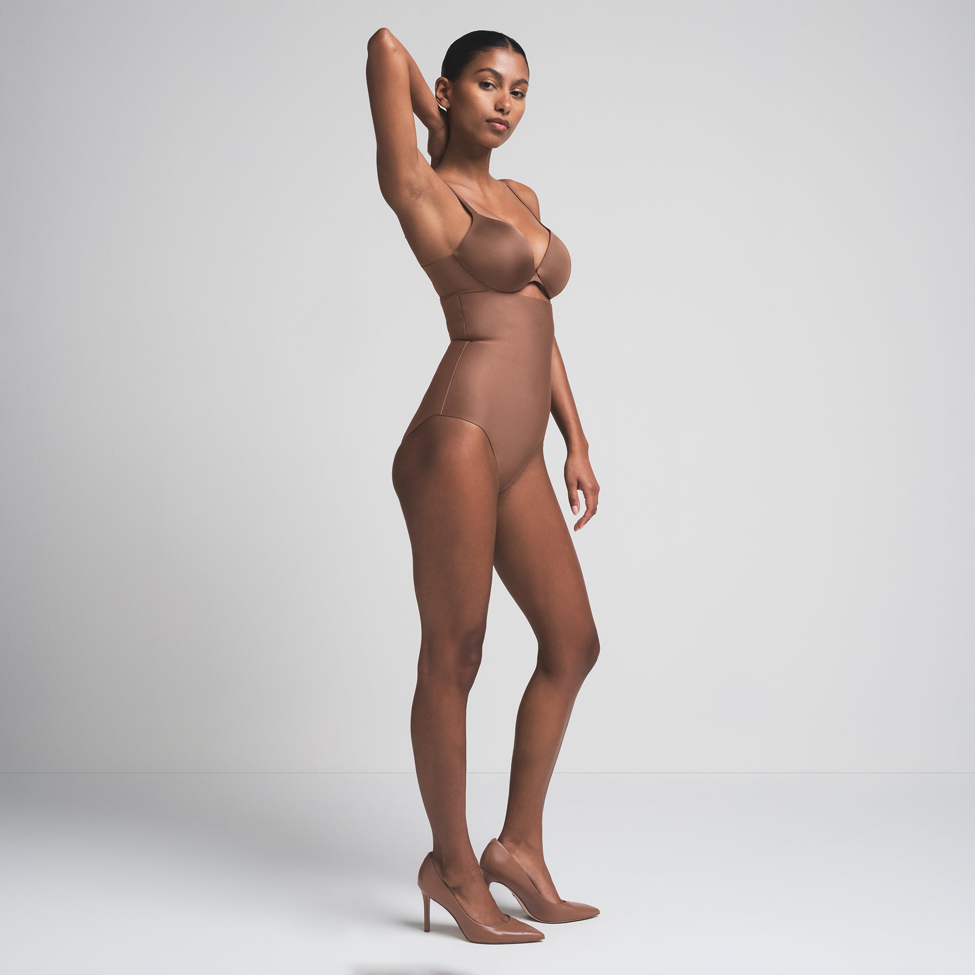 SKIMS BODY CORE SCULPT HIGH-WAISTED BRIEF | JASPER  ON A MODEL SIDE VIEW