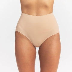 SMOOTHING INTIMATES HIGH-WAISTED BRIEF | CLAY ON A MODEL FRONT VIEW @ | FOCUS: 0.0, 1.0, 0.9