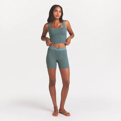 COTTON RIB BOXER | KYANITE ON A MODEL FRONT VIEW