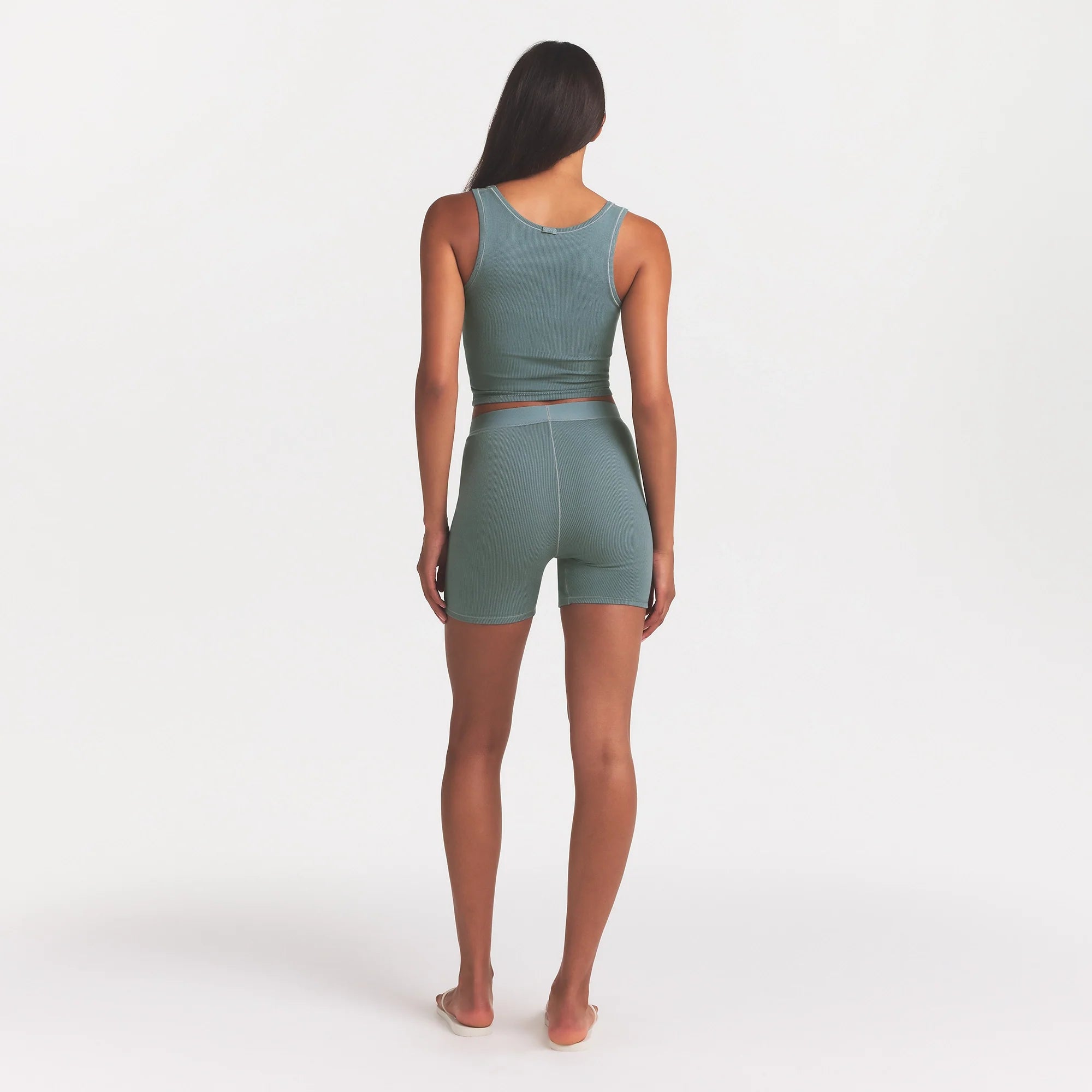 COTTON RIB BOXER | KYANITE ON A MODEL BACK VIEW