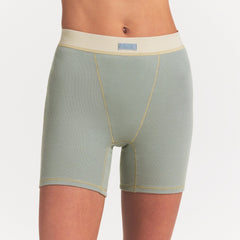 COTTON RIB BOXER | MINERAL ON A MODEL FRONT VIEW