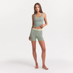 COTTON RIB BOXER | MINERAL ON A MODEL FRONT VIEW @ | FOCUS: 0.0, 1.0, 0.9