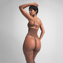 SEAMLESS SCULPT HIGH-WAISTED THONG | JASPER ON A MODEL BACK VIEW