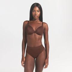 SMOOTHING INTIMATES HIGH-WAISTED THONG | COCOA ON A MODEL FRONT VIEW @ | FOCUS: 0.0, 1.0, 0.9