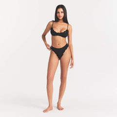 FITS EVERYBODY LACE TANGA | ONYX ON A MODEL BACK VIEW