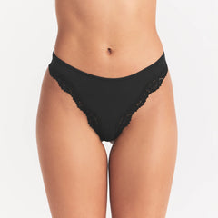 FITS EVERYBODY LACE TANGA | ONYX ON A MODEL BACK VIEW @ | FOCUS: 0.0, 1.0, 0.9