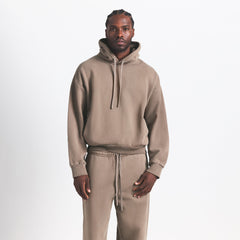 HEAVYWEIGHT FLEECE MENS JOGGER | TRUFFLE ON A MODEL FRONT VIEW @ | FOCUS: 0.0, 1.0, 0.9