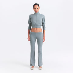 NikeSKIMS AIRY STRAIGHT LEG PANT | WASHED PACIFIC ON A MODEL FRONT VIEW @ | FOCUS: 0.0, 1.0, 0.9