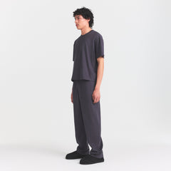 HEAVYWEIGHT COTTON MENS RELAXED PANT | RAVEN ON A MODEL FRONT VIEW @ | FOCUS: 0.0, 1.0, 0.9