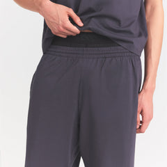 HEAVYWEIGHT COTTON MENS RELAXED PANT | RAVEN ON A MODEL SIDE VIEW @ | FOCUS: 0.0, 1.0, 0.9