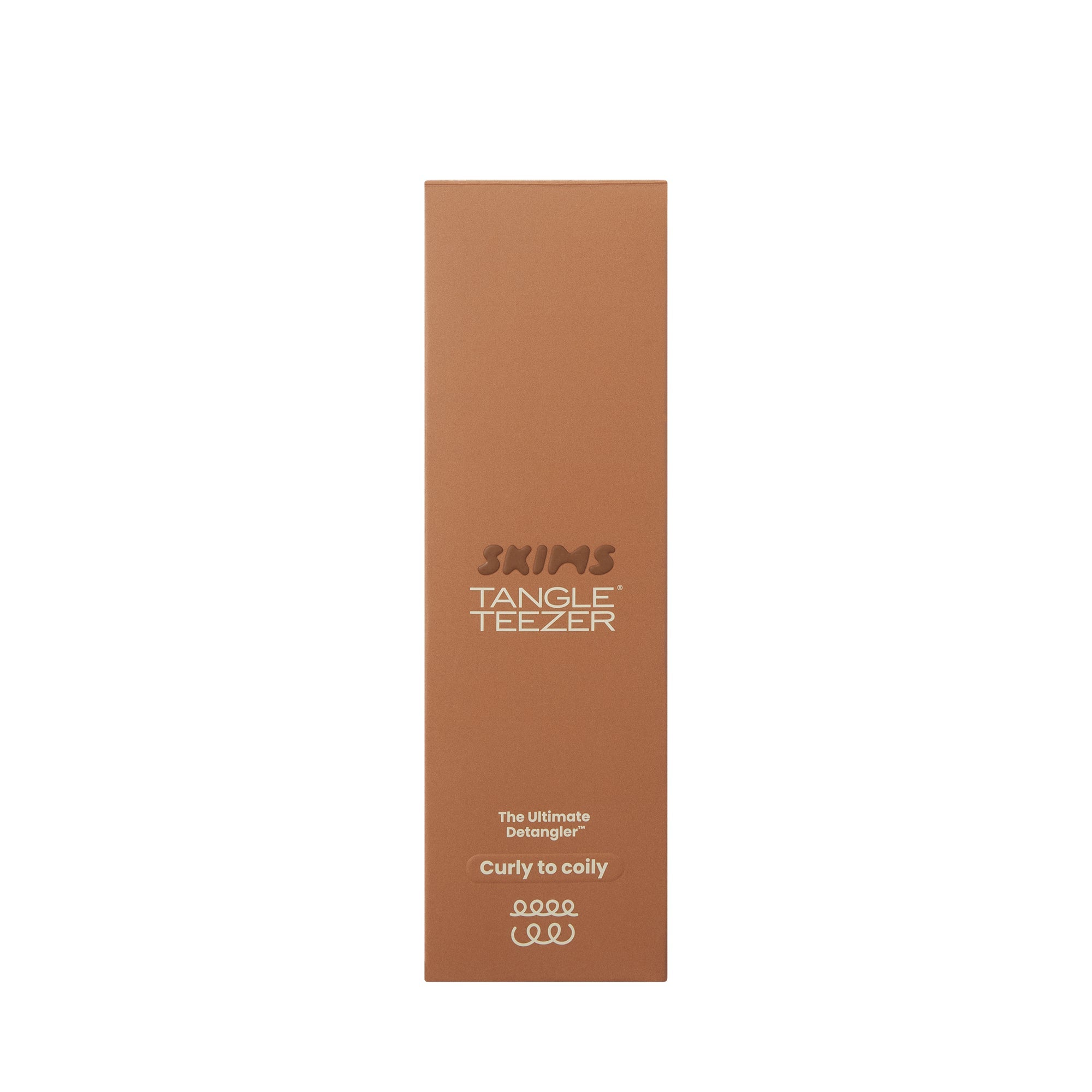 TANGLE TEEZER X SKIMS THE ULTIMATE DETANGLER | NATURALLY CURLY SIENNA FLAT ON A WHITE BACKGROUND | FLT