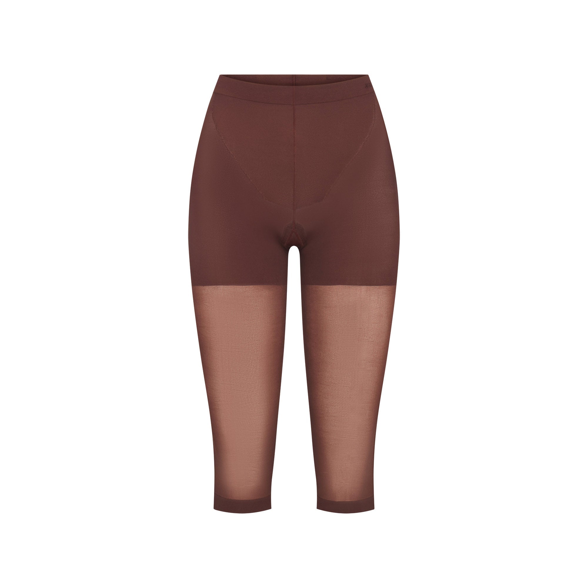 HOSIERY SHAPING CAPRI TIGHTS | COCOA (HOSIERY) FLAT ON A WHITE BACKGROUND | FLT