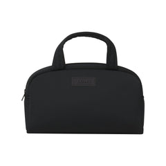 SKIMS ACCESSORIES SATIN MINI DUFFLE BAG | ONYX FLAT ON A WHITE BACKGROUND | FLT
