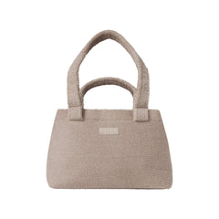 TERRY COVER UPS MINI BEACH TOTE | STONE FLAT ON A WHITE BACKGROUND
