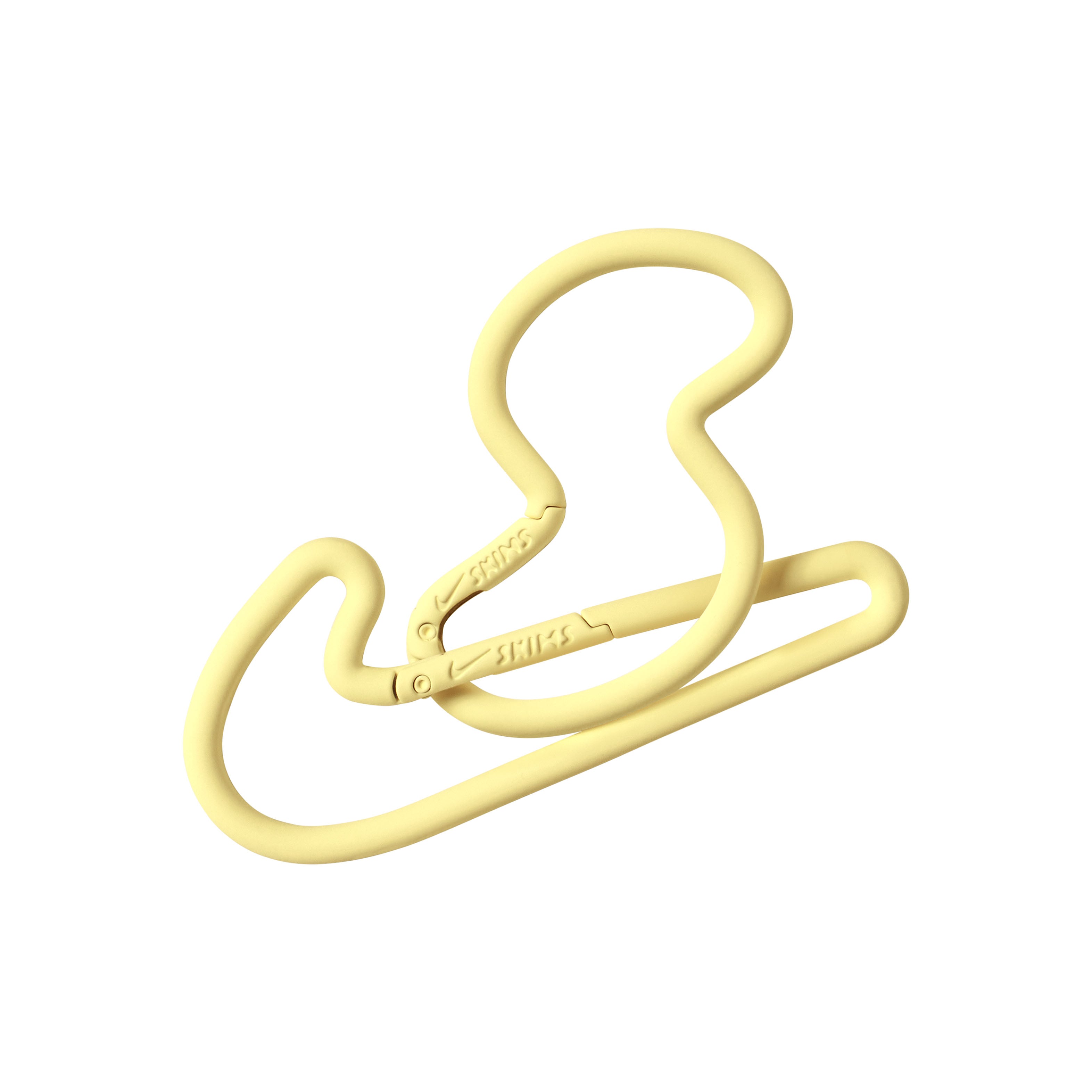 NikeSKIMS ACCESSORIES CARABINER SET | BICYCLE YELLOW & LAYS FLAT ON A WHITE BACKGROUND | FLT