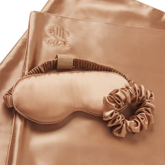 SLIP X SKIMS PURE SILK SIGNATURE GIFT SET | CLAY FLAT ON A WHITE BACKGROUND | FLT