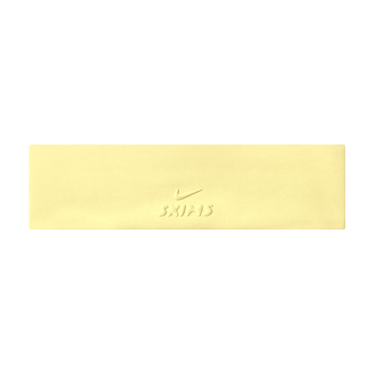 NikeSKIMS ACCESSORIES HEADBAND | BICYCLE YELLOW & LAYS FLAT ON A WHITE BACKGROUND | FLT
