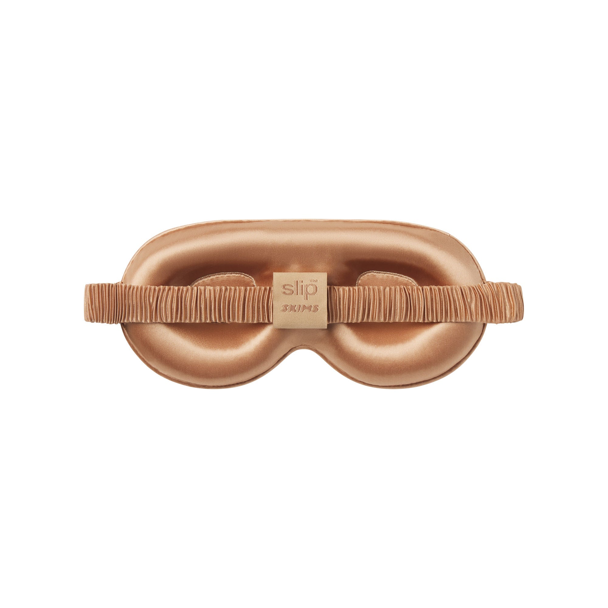 SLIP X SKIMS PURE SILK CONTOUR SLEEP MASK | CLAY FLAT ON A WHITE BACKGROUND | FLT