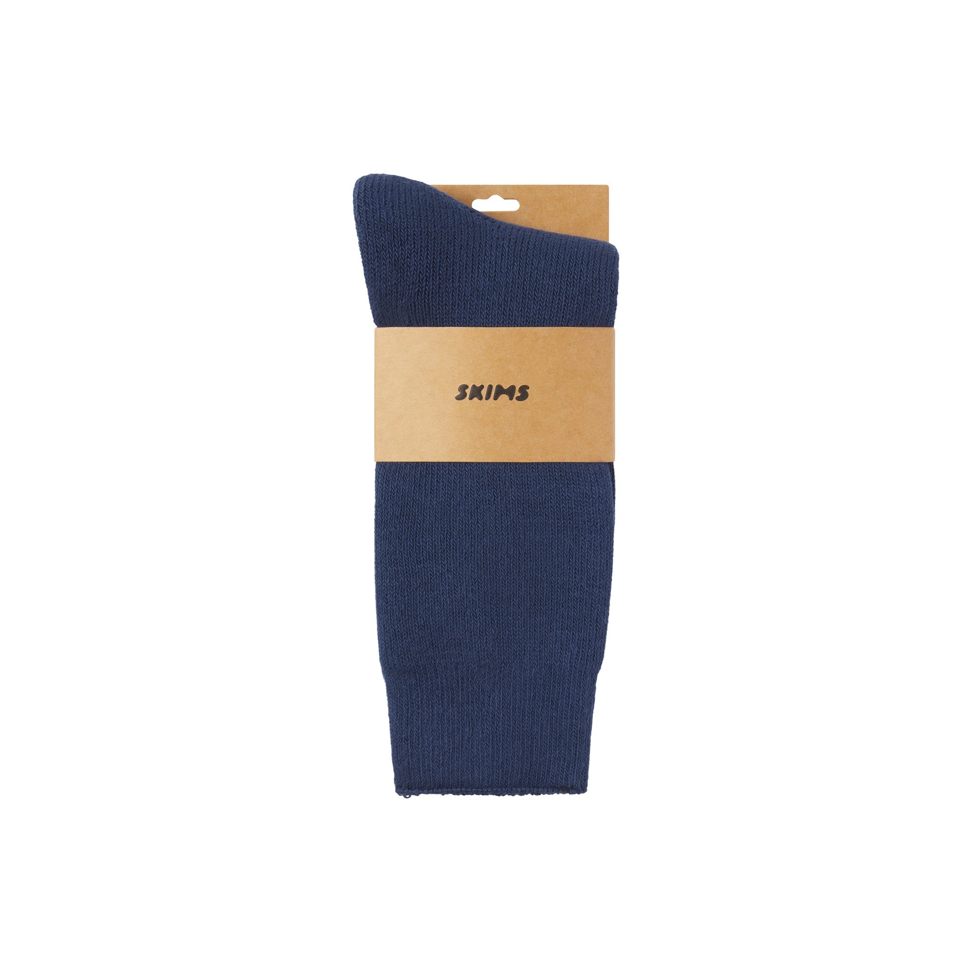 SKIMS FOR TEAM USA MENS OLYMPIC LOUNGE SOCK | NAVY FLAT ON A WHITE BACKGROUND | FLT