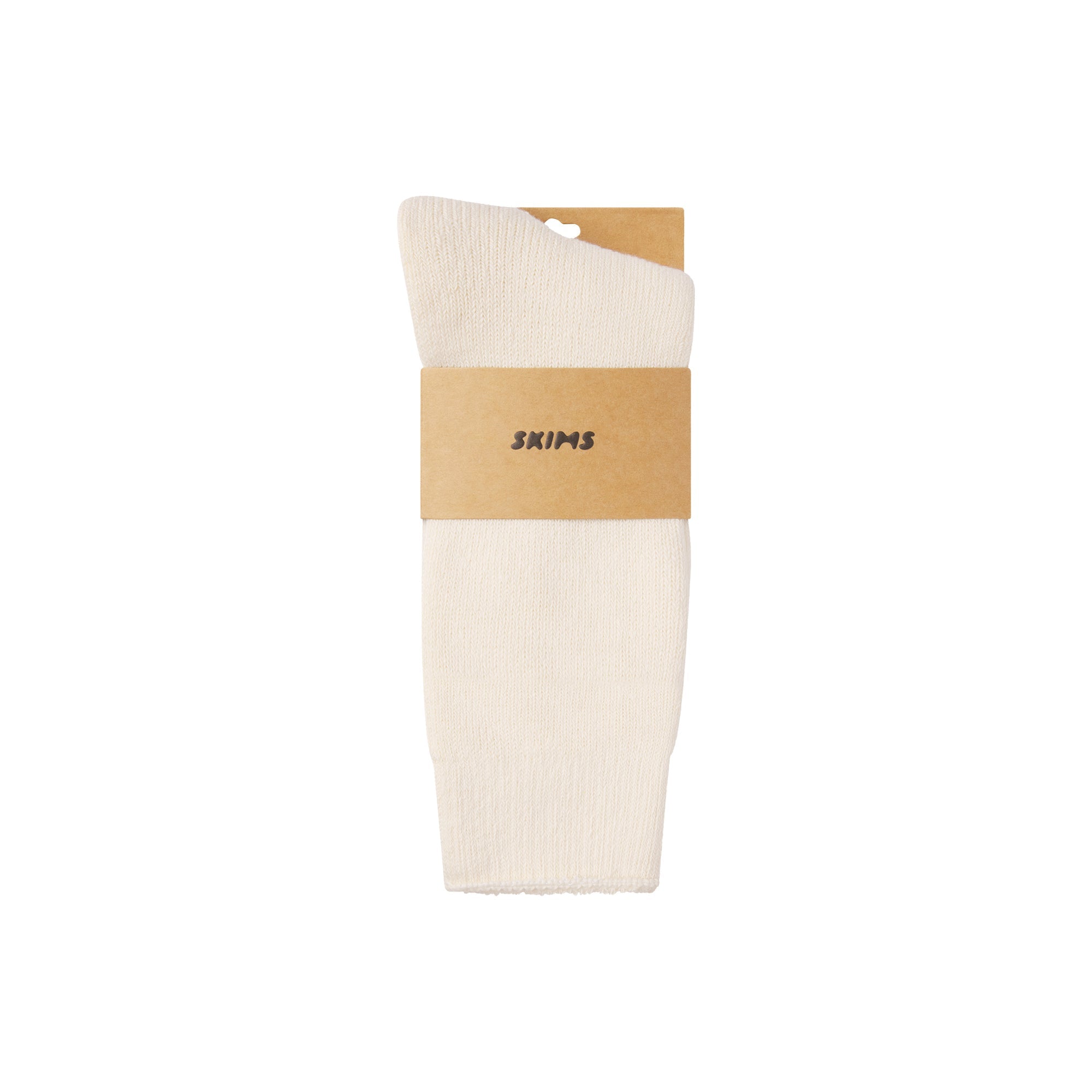 SKIMS FOR TEAM USA OLYMPIC LOUNGE SOCK | ECRU FLAT ON A WHITE BACKGROUND | FLT