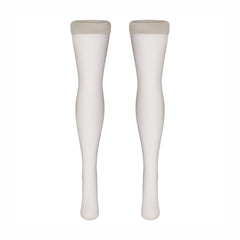 HOSIERY THIGH HIGH STOCKINGS | IVORY LAYS FLAT ON A WHITE BACKGROUND | FLT 