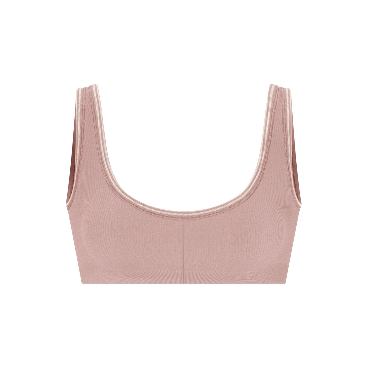 NikeSKIMS RIBBED SEAMLESS MICRO SCOOP BRA | HIMALAYAN/ECRU FLAT ON A WHITE BACKGROUND | FLT