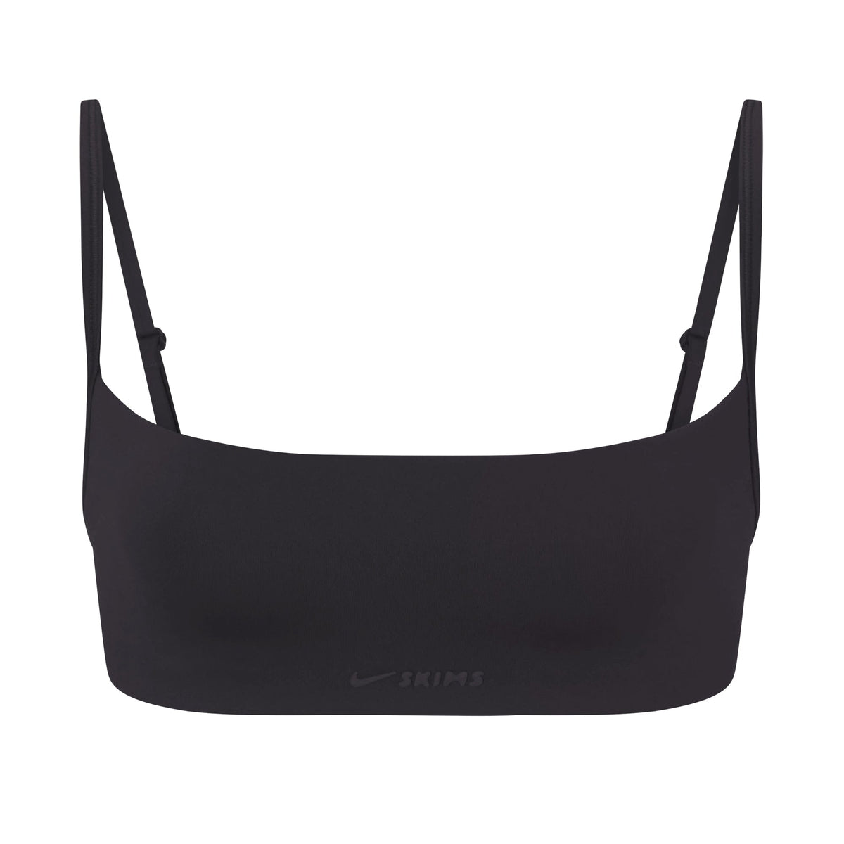 NikeSKIMS MATTE MICRO BRA | OBSIDIAN FLAT ON A WHITE BACKGROUND | FLT