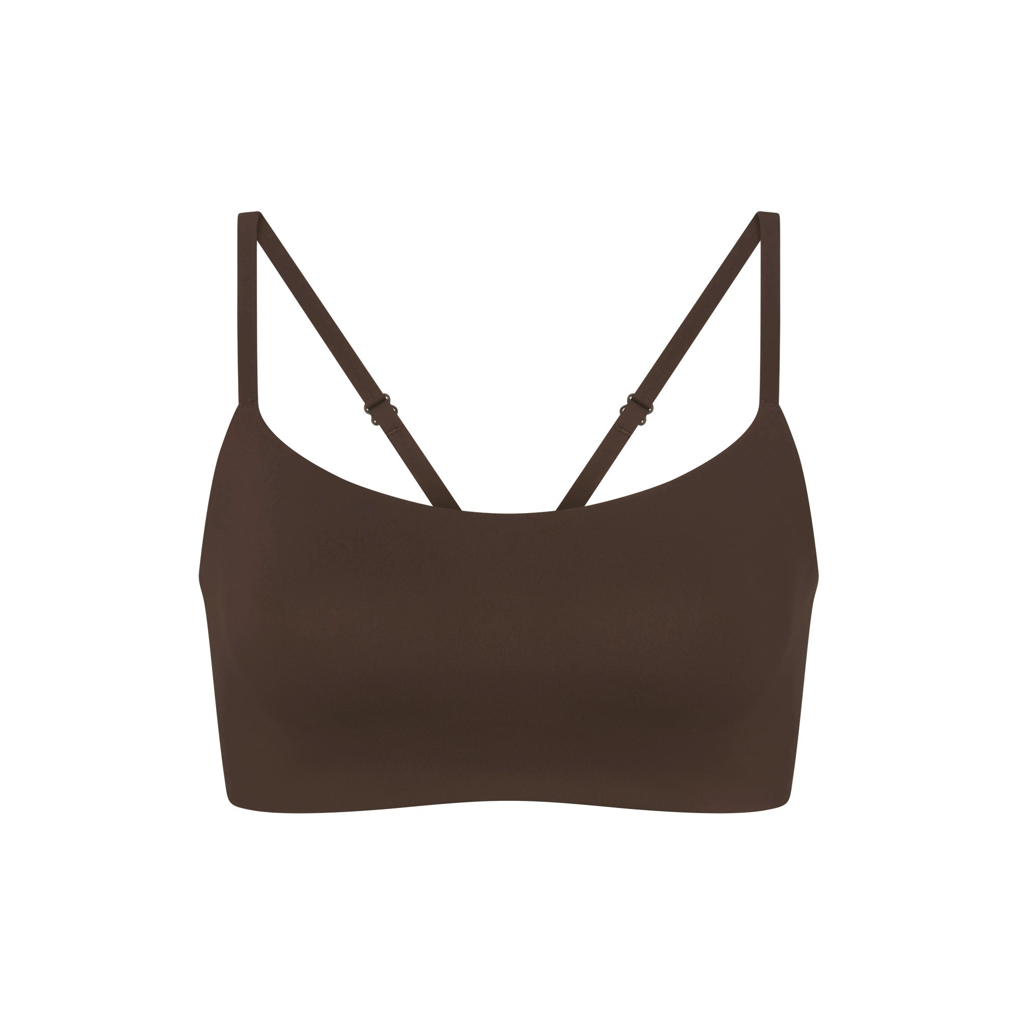 NikeSKIMS MATTE CONTOUR CAMI BRA | DARK SEPIA FLAT ON A WHITE BACKGROUND | FLT
