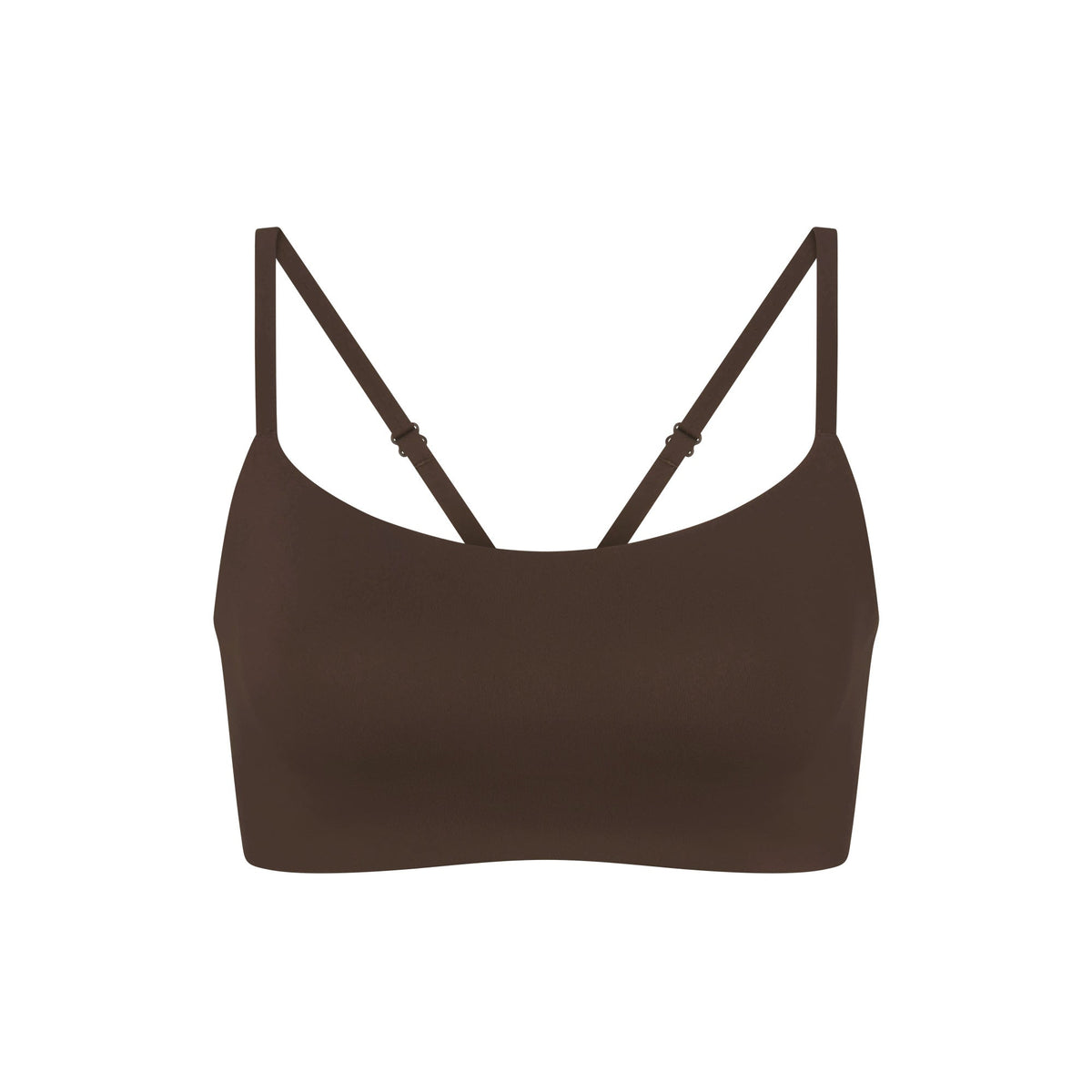 NikeSKIMS MATTE CONTOUR CAMI BRA | DARK SEPIA FLAT ON A WHITE BACKGROUND | FLT