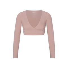 NikeSKIMS MATTE WRAP LONG SLEEVE CROPPED TOP | HIMALAYAN FLAT ON A WHITE BACKGROUND | FLT