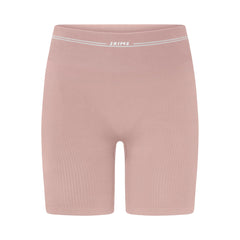 NikeSKIMS RIBBED SEAMLESS 5" BIKER SHORT | HIMALAYAN/ECRU FLAT ON A WHITE BACKGROUND | FLT