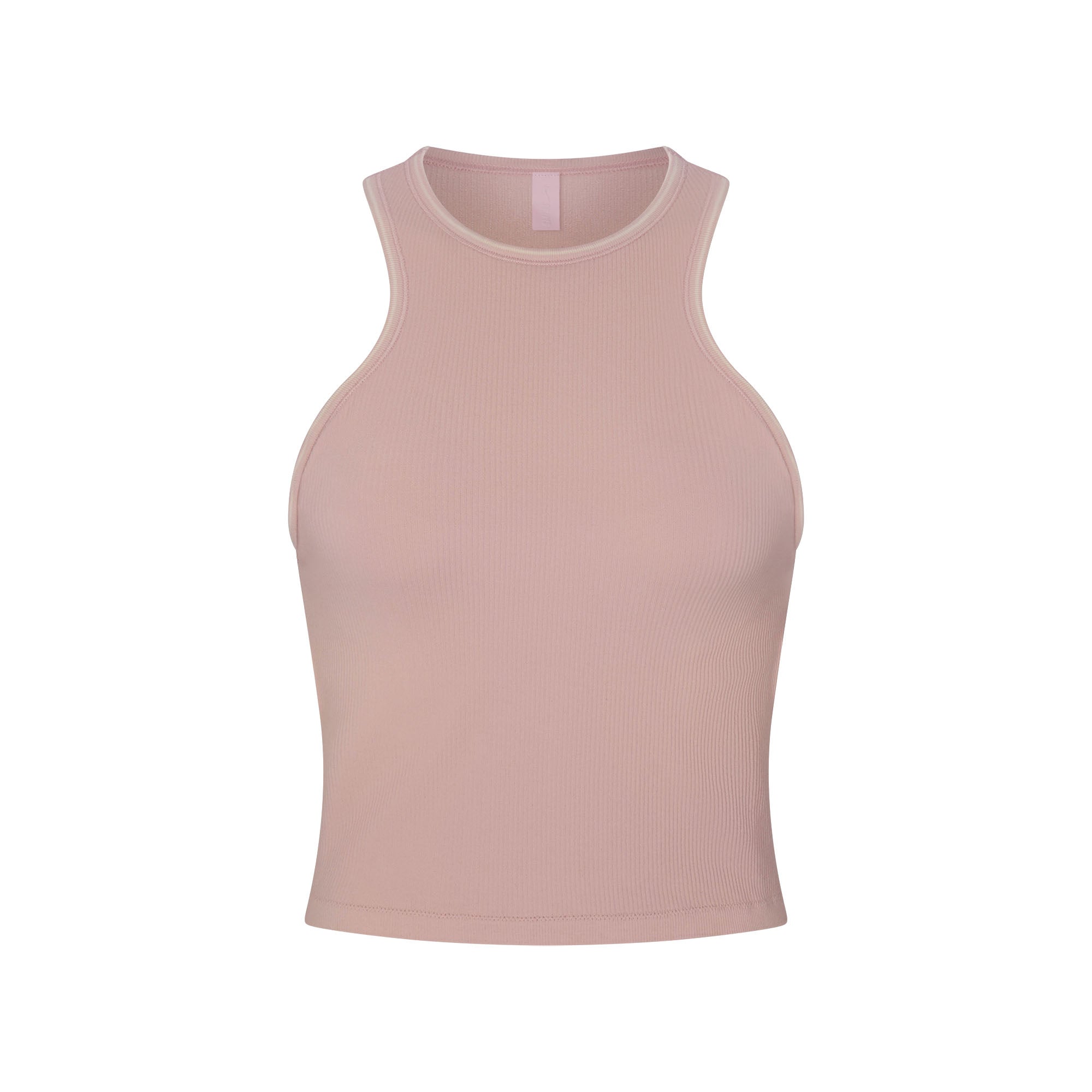 NikeSKIMS RIBBED SEAMLESS RACER FRONT TANK | HIMALAYAN/ECRU FLAT ON A WHITE BACKGROUND | FLT