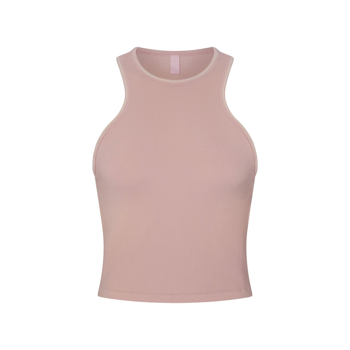 NikeSKIMS RIBBED SEAMLESS RACER FRONT TANK | HIMALAYAN/ECRU FLAT ON A WHITE BACKGROUND | FLT