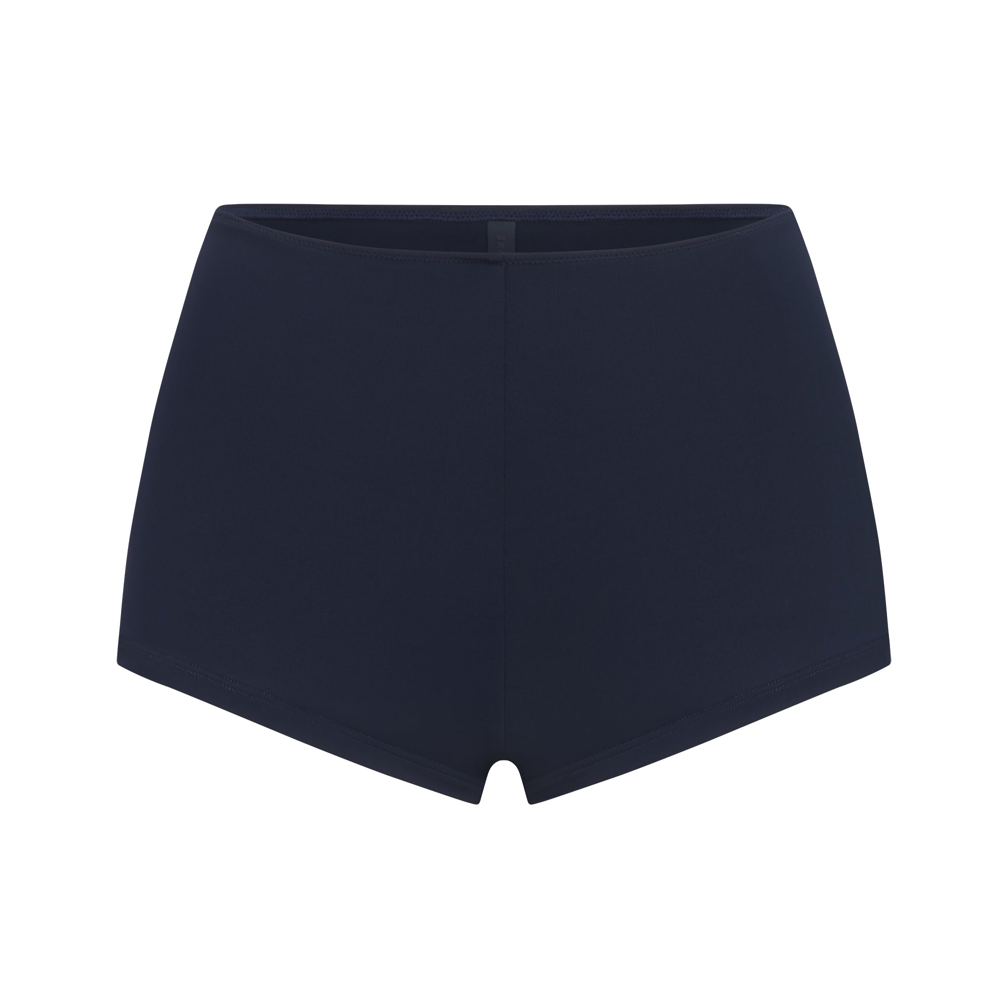 SIGNATURE SWIM SHORT BIKINI BOTTOM | NAVY LAYS FLAT ON A WHITE BACKGROUND | FLT 