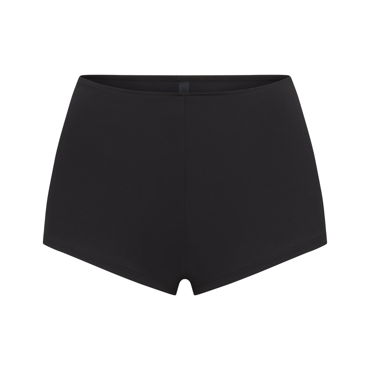 SIGNATURE SWIM SHORT BIKINI BOTTOM | ONYX LAYS FLAT ON A WHITE BACKGROUND | FLT 